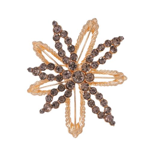 Zinc Alloy Brooches Snowflake plated Unisex & with rhinestone & hollow Sold By PC