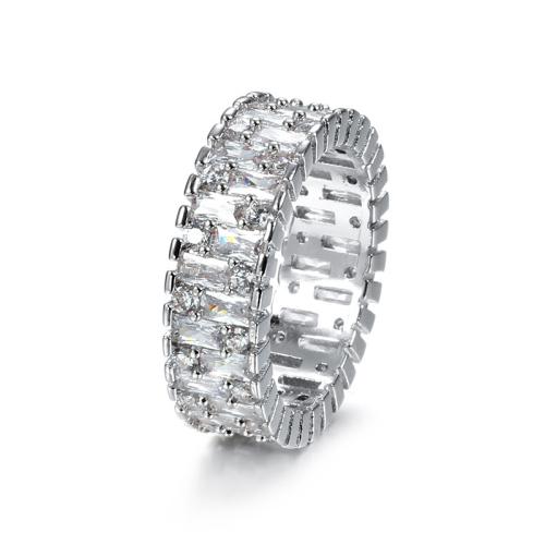 Cubic Zirconia Micro Pave Brass Ring & micro pave cubic zirconia & for woman Sold By PC