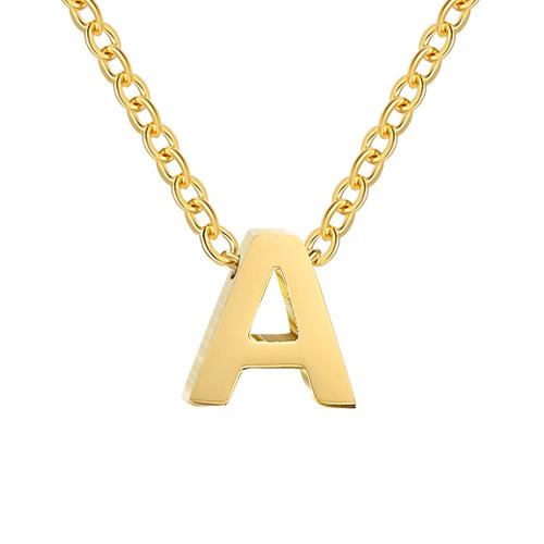 Stainless Steel Jewelry Necklace 304 Stainless Steel plated fashion jewelry & letters are from A to Z & for woman Sold By PC