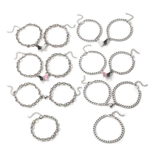 Bijoux bracelet en acier inoxydable, Acier inoxydable 304, avec alliage de zinc, Placage, unisexe & styles différents pour le choix, couleur originale, Vendu par PC