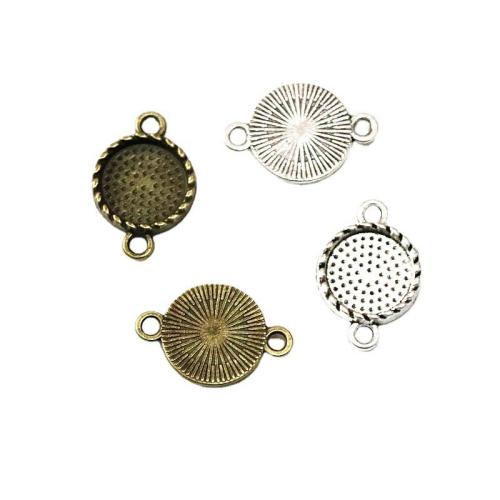 Zinc Alloy Connector Setting Round plated DIY & 1/1 loop 12mm Sold By Bag