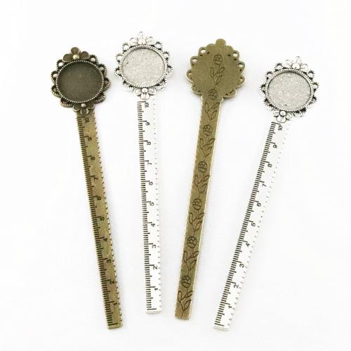 Zinc Alloy Bookmark Findings plated double-sided 20mm Sold By Bag