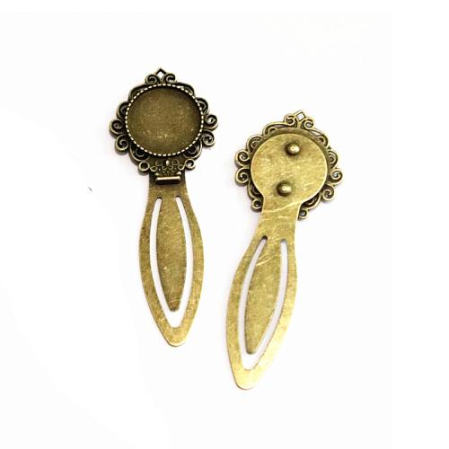 Zinc Alloy Bookmark Findings antique bronze color plated single-sided 20mm Sold By Bag