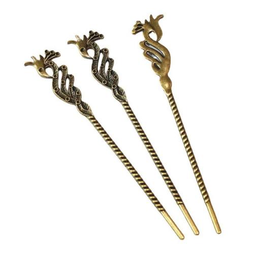 Hair Stick Zinc Alloy antique bronze color plated single-sided Sold By Bag