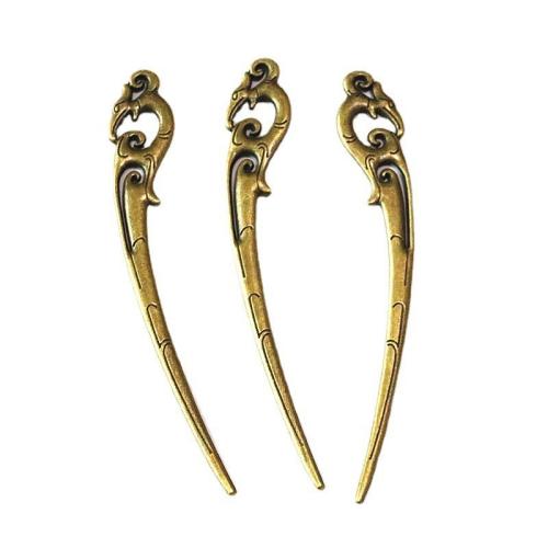 Hair Stick Zinc Alloy antique bronze color plated double-sided Sold By Bag