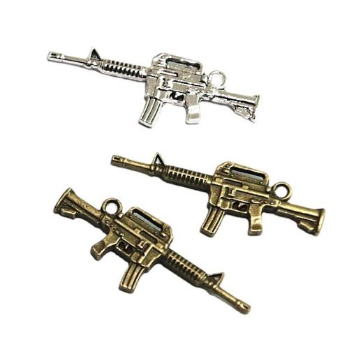 Cink Alloy Gun Privjesci, Puška, pozlaćen, možete DIY, više boja za izbor, 45x16mm, 50računala/Torba, Prodano By Torba