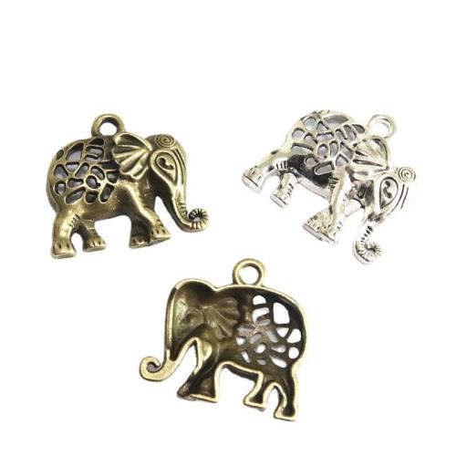 Zink Alloy Animal Hängen, Elefant, plated, DIY, fler färger för val, 26.70x29mm, 40PC/Bag, Säljs av Bag