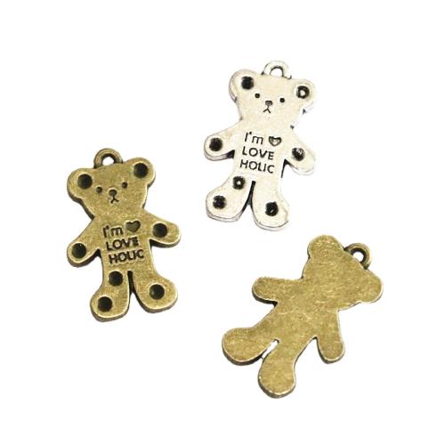 Zinc Alloy Animal Pendants Bear plated DIY Sold By Bag