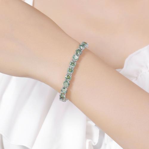 925 Sterling Silver Bracelet with Moissanite Unisex  Sold By PC