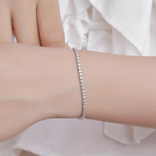 925 Sterling Silver Bracelet, le MoissaniteCity name (optional, but should be translated), méid éagsúla do rogha & do bhean, Díolta De réir PC