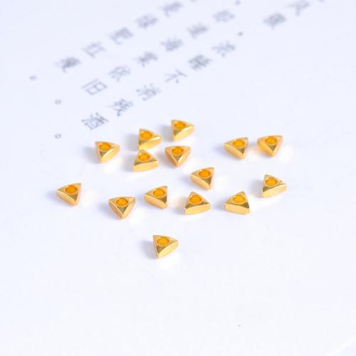 Messing spacer perler, Triangle, forgyldt, du kan DIY, flere farver til valg, 3x1.50mm, Hole:Ca. 1.5mm, Solgt af PC