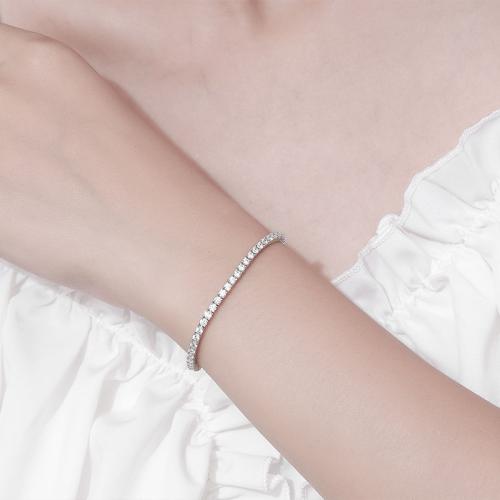 925 Sterling Silver Bracelet  & for woman Approx 1.5mm Sold By PC