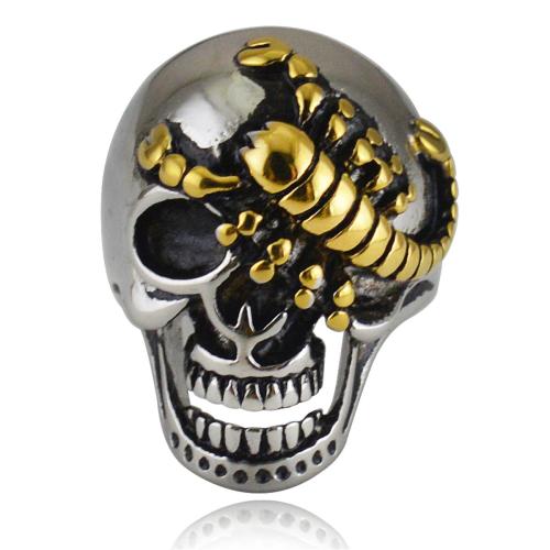 Stainless Steel Finger Ring 304 Stainless Steel Skull vintage & fashion jewelry & Unisex Sold By PC