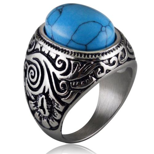 Bague en acier inoxydable, Acier inoxydable 304, avec pierre gemme, bijoux de mode & unisexe & normes différentes pour le choix, plus de couleurs à choisir, Vendu par PC