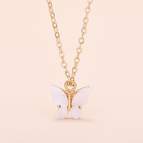 Brass Necklace with Shell Butterfly fashion jewelry & for woman Length Approx 45 cm Sold By PC