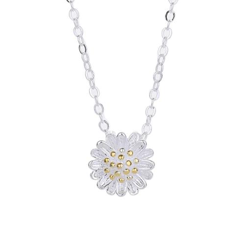 Collier en laiton, margueritepâquerette, bijoux de mode & pour femme, Longueur Environ 45 cm, Vendu par PC