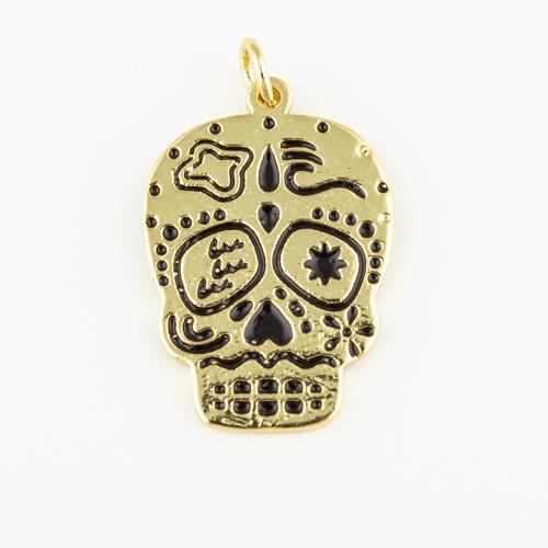 Brass Jewelry Pendants Skull fashion jewelry & Unisex golden Approx 3mm Sold By PC