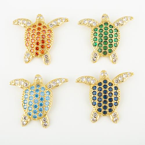 Cubic Zirconia Micro Pave Brass Pendant Turtle fashion jewelry & Unisex & micro pave cubic zirconia Approx 3mm Sold By PC