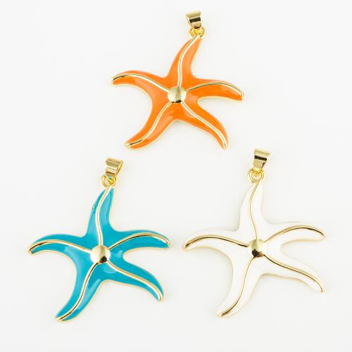 Brass Jewelry Pendants Starfish fashion jewelry & Unisex & enamel Approx 3mm Sold By PC