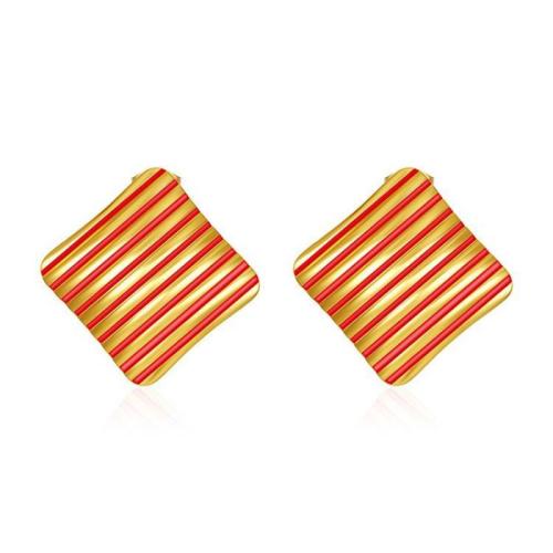 Stainless Steel Stud Earrings 304 Stainless Steel Rhombus Vacuum Ion Plating fashion jewelry & for woman & enamel Sold By Pair