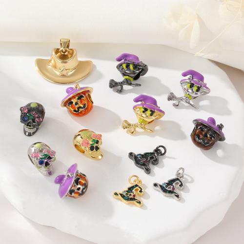 Brass Jewelry Beads plated Halloween Design & DIY & enamel nickel lead & cadmium free Sold By PC