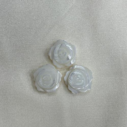 Natural Freshwater Shell Beads Rose Carved DIY white Sold By PC