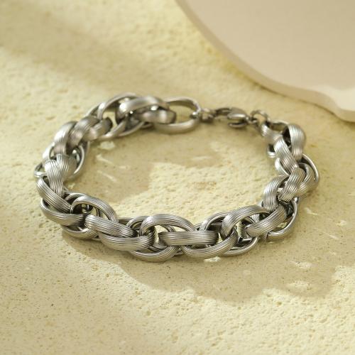 Roestvrij staal armbanden, 304 roestvrij staal, silver plated, voor vrouw, Verkocht door PC