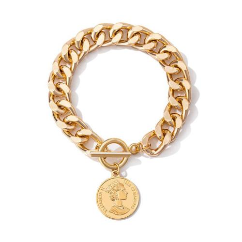 Zinc Alloy Bracelet gold color plated fashion jewelry golden nickel lead & cadmium free Length 22 cm Sold By PC