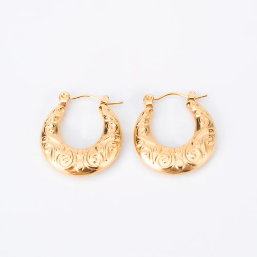 Acier inoxydable Levier Retour Earring, Acier inoxydable 304, bijoux de mode & pour femme, Or, 21x21mm, Vendu par paire