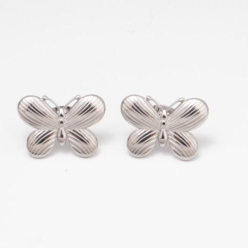 Roestvrij staal Stud Earrings, 304 roestvrij staal, Vlinder, mode sieraden & voor vrouw, meer kleuren voor de keuze, 10x20mm, Verkocht door pair