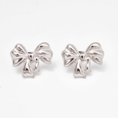 Roestvrij staal Stud Earrings, 304 roestvrij staal, Strik, mode sieraden & voor vrouw, meer kleuren voor de keuze, 19x12mm, Verkocht door pair