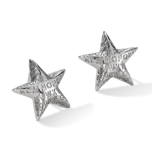 Prás Graí Earring, Star, plátáilte, do bhean, dathanna níos mó le haghaidh rogha, 17x19mm, Díolta De réir Péire