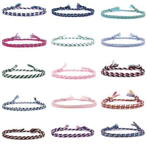 Chaîne tissée Bracelets, Fil de coton, Réglable & unisexe, plus de couleurs à choisir, Vendu par PC