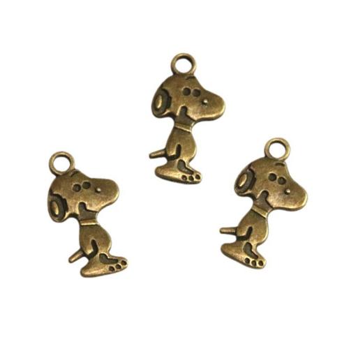 Zinc Alloy Animal Pendants Dog antique bronze color plated DIY Sold By Bag