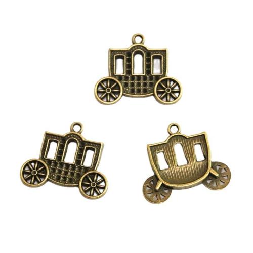 Vehicle Shaped Zinc Alloy Pendants Car antique bronze color plated DIY Sold By Bag