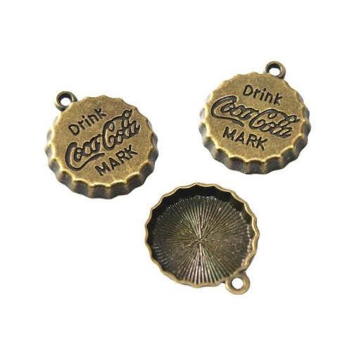 Zinc Alloy Pendler, antik bronze farve forgyldt, du kan DIY, 21x25mm, 60pc'er/Bag, Solgt af Bag