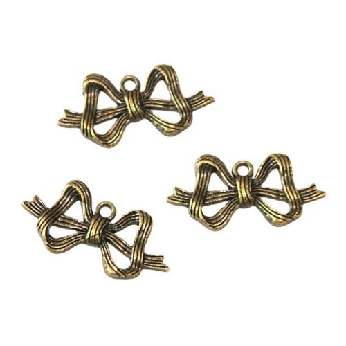 Zinc Alloy Bowknot pendentifs, alliage de zinc, Noeud papillon, Plaqué de couleur de bronze antique, DIY, 30x15mm, 50PC/sac, Vendu par sac