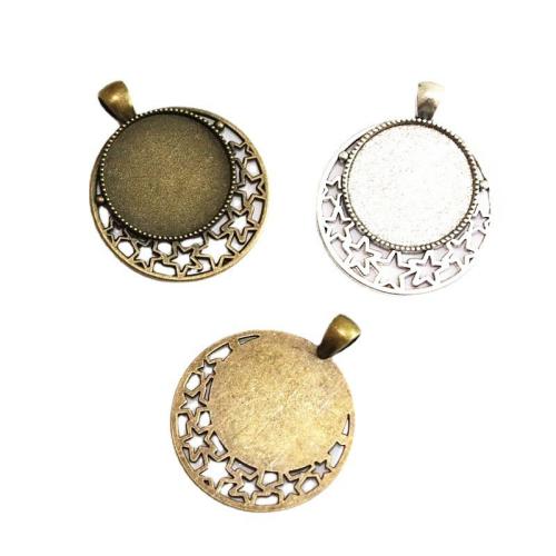 Zinc Alloy vedhæng Cabochon Setting, Moon, forgyldt, du kan DIY, flere farver til valg, 25mm, 40pc'er/Bag, Solgt af Bag