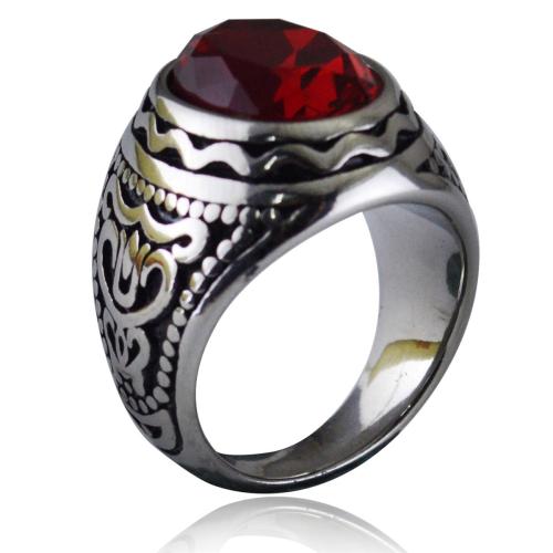 Stainless Steel Finger Ring 304 Stainless Steel with Crystal fashion jewelry & Unisex Sold By PC