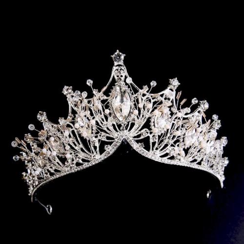 Bridal Tiaras Zinc Alloy for bridal & for woman & with rhinestone Sold By PC