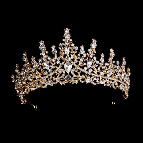 Tiaras, liga de zinco, para noivas & com strass, Mais cores pare escolha, 330x70mm, vendido por PC