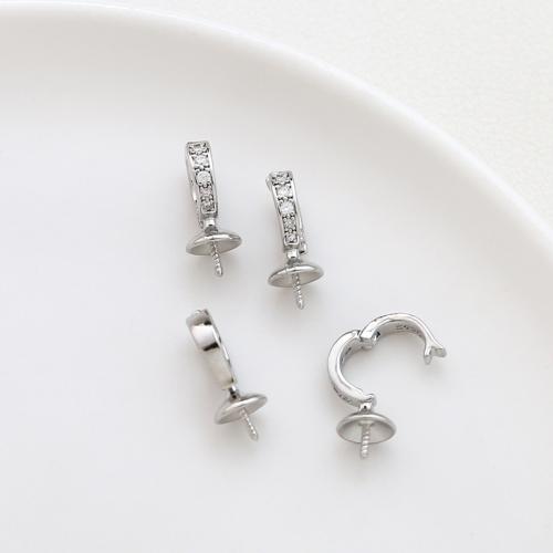 Messing Peg Bail, du kan DIY & Micro Pave cubic zirconia, flere farver til valg, Solgt af PC