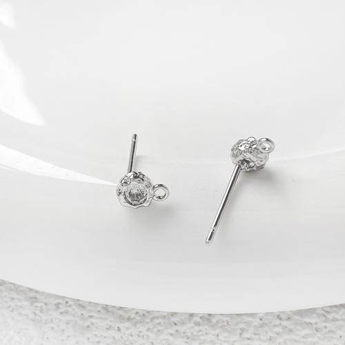 Messing Ohrring Stecker, DIY & Micro pave Zirkonia, keine, verkauft von Paar