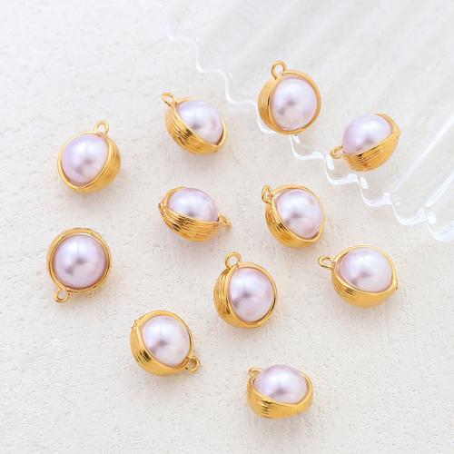 Brass Jewelry Pendants with Plastic Pearl DIY Sold By PC