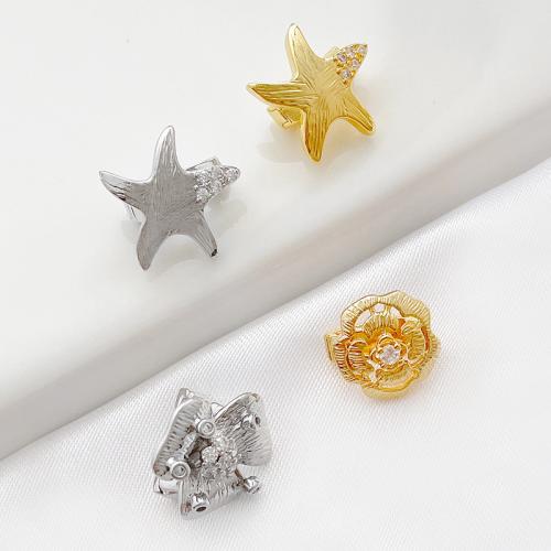 Fermoirs bijoux en laiton, DIY & styles différents pour le choix & pavé de micro zircon, plus de couleurs à choisir, Vendu par PC