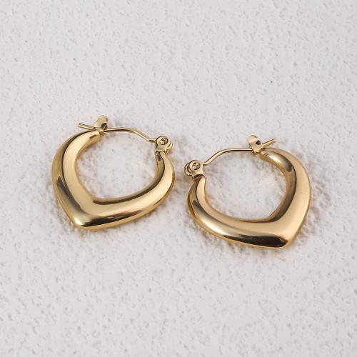 Acier inoxydable Levier Retour Earring, Acier inoxydable 304, Plaqué or 18K, bijoux de mode & pour femme, doré, 22mm, Vendu par paire