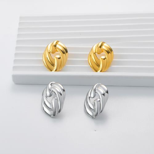 Stainless Steel Stud Earrings 304 Stainless Steel Vacuum Ion Plating fashion jewelry & for woman Sold By Pair