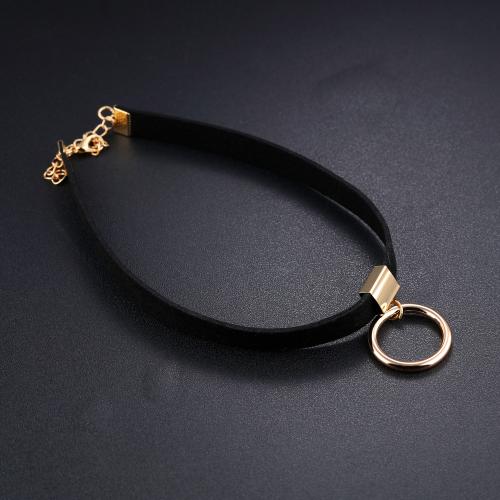 Zinc Alloy Jewelry Necklace with Velveteen handmade fashion jewelry & for woman & hollow Sold By PC