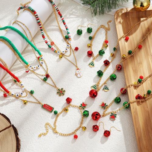 Zinc Alloy Jewelry Sets Christmas Design & for woman & enamel Sold By Set