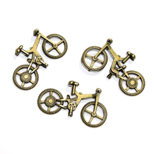 Vehicle Shaped Zinc Alloy Pendants Bike antique bronze color plated DIY Sold By Bag